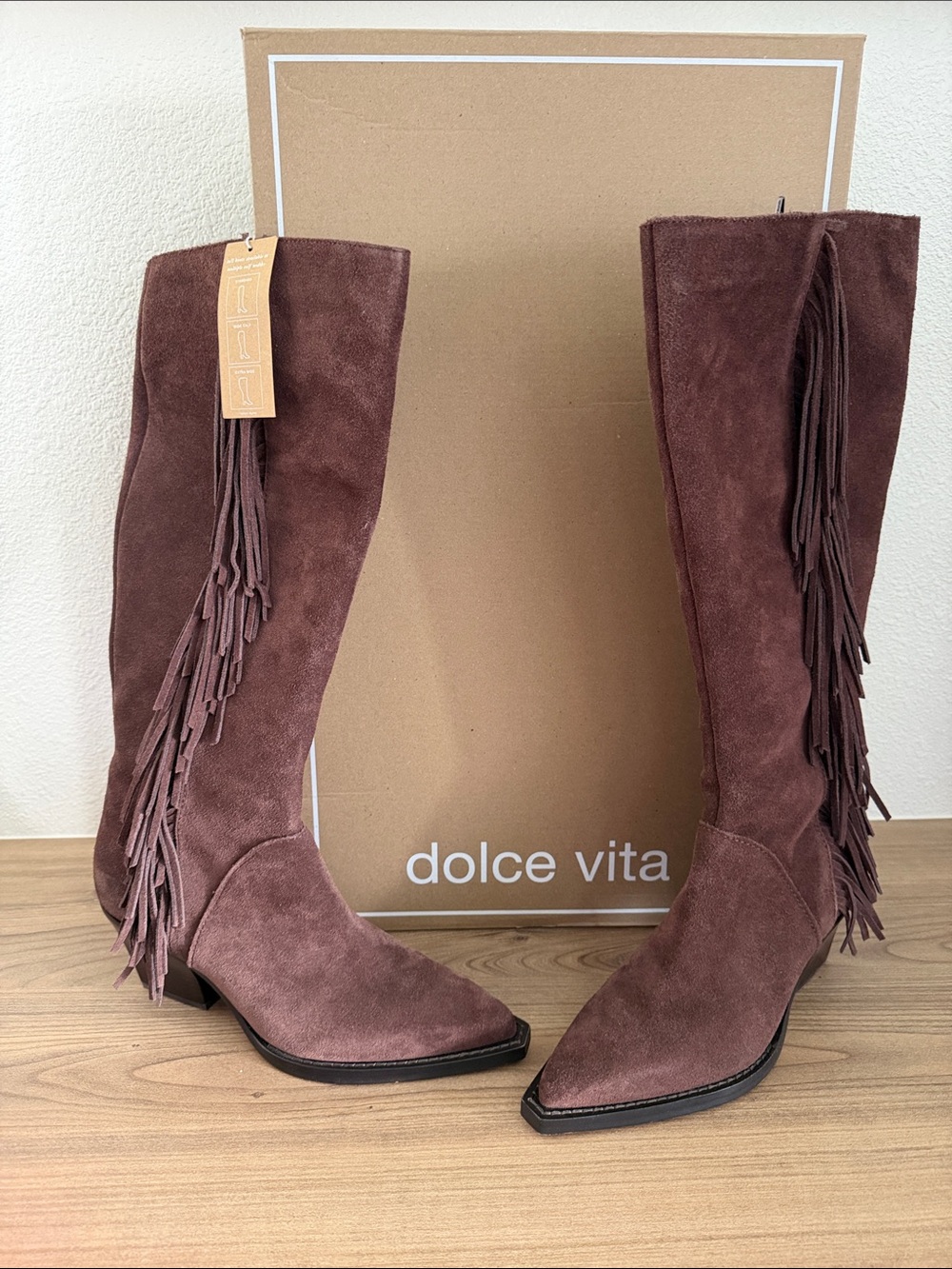 Dolce Vita chocolate Suede Fringe Boots NWT